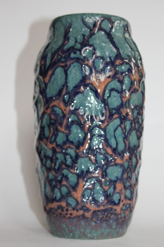 Rar- Scheurich Germany fat lava Keramik Vase 22cm 70er 70s ES Bay Roth vintage - Bild 2 von 13