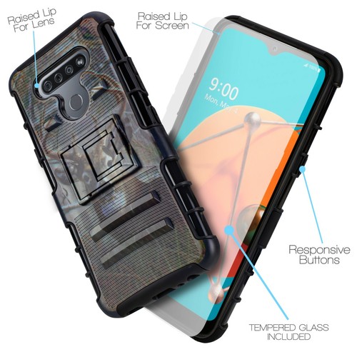 for LG K51 Rugged Phone Case with Screen Protector and Belt Clip Holster Cover - Picture 19 of 37