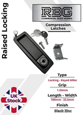 Compression Latch Raised Lock Trigger Black Horsebox, Trailer... Locker Doors