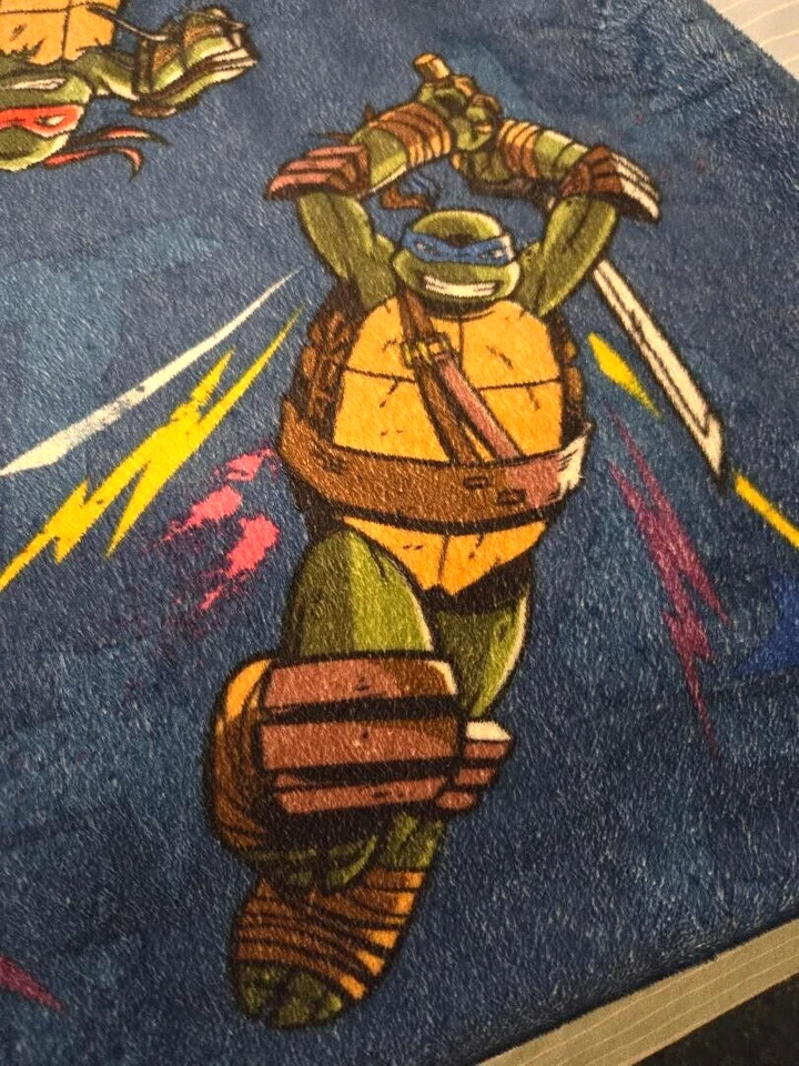 复古 20 世纪 80 年代忍者神龟双床贴合床单 — 第 2/4 张图片