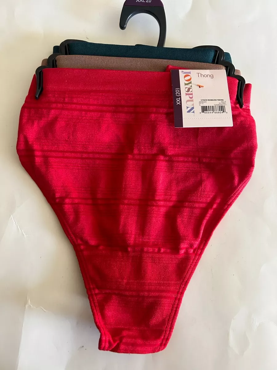 3 Pairs Joyspun Seamless Thongs Panties Size 2XL XXL 20 Brand NEW