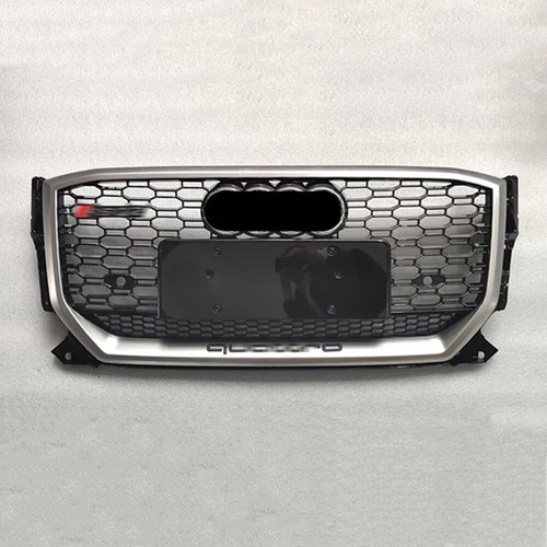 For Audi Q2 2018-21 RSQ2 Style Silver Ring Honeycomb Front Bumper Grille Plastic - Picture 2 of 3