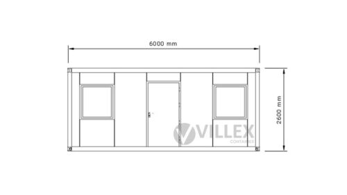 Bürocontainer - 6,0 m x 6,0 m Doppelanlage Villex - mit Elektrik – NEU! - Bild 9 von 9