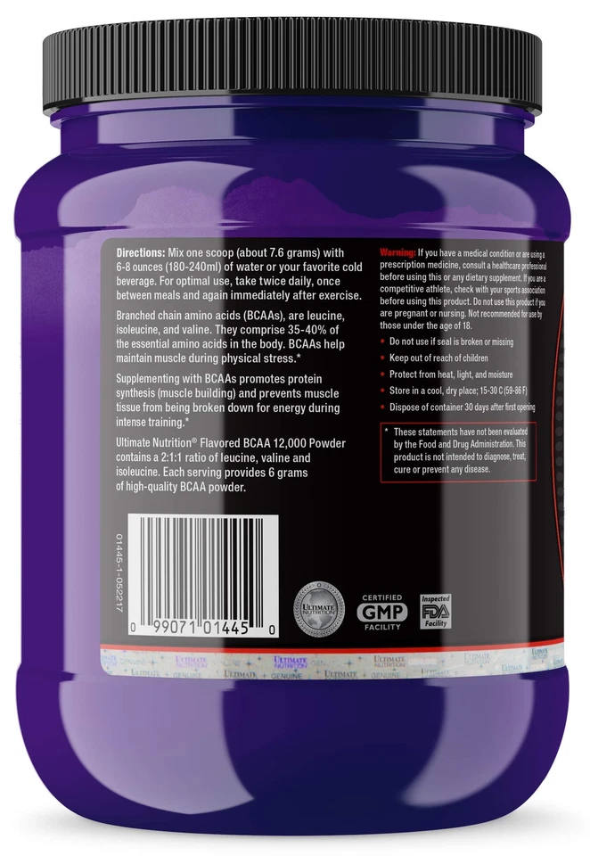Polvo de BCAA con sabor Ultimate Nutrition - naranja, 30 porciones Foto 4 de 4