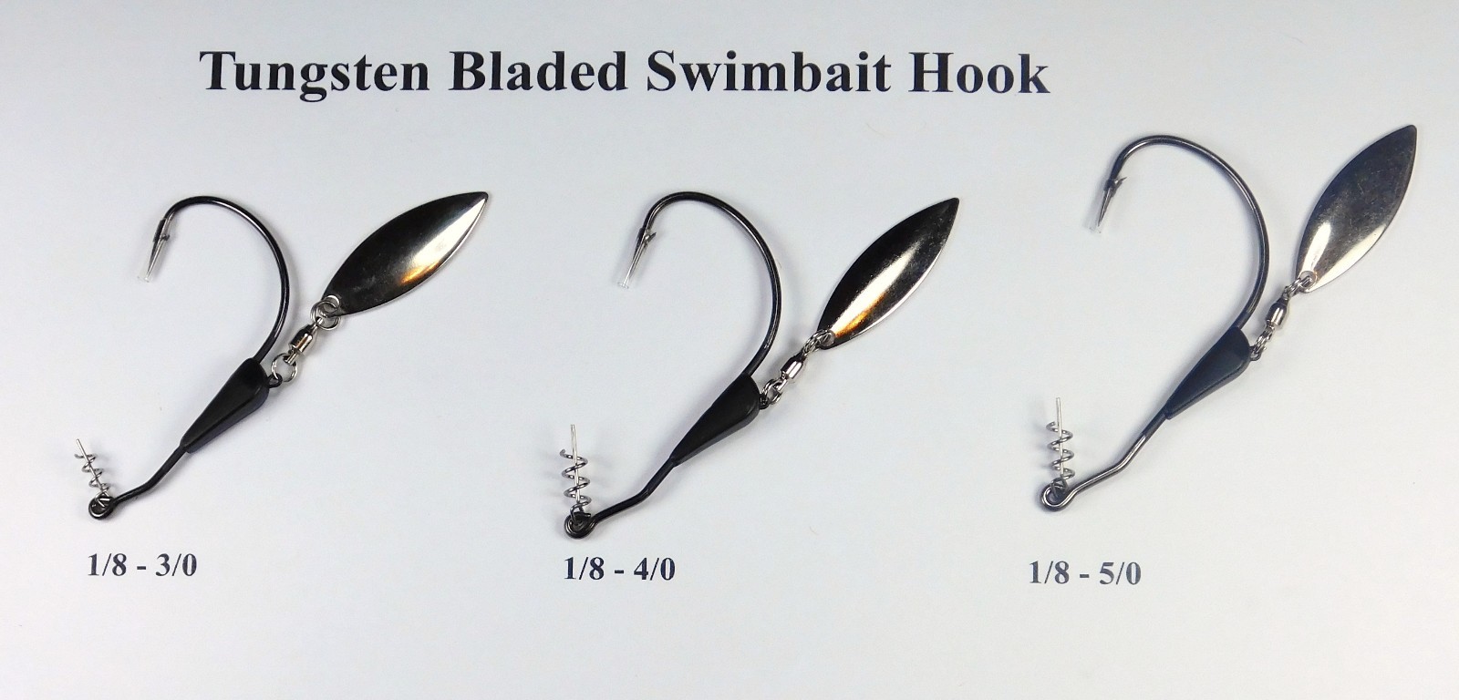 Reaction Tackle Bladed/Tungsten Weighted Swimbait Hooks- 3-Pack