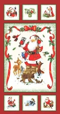Henry Glass - Christmas Santa Friends 🎅  24" Quilting Fabric Panel