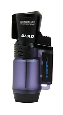Eagle Torch Quad Flame Purple Torch Lighter Semi Transparent Tank