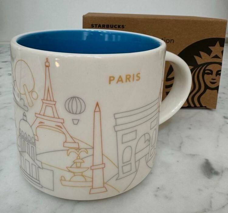 Mug Starbucks Paris France - Tasse à Café 16oz, Céramique Rouge