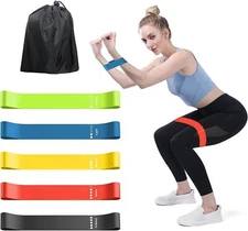 Exercise Resistance Bands Set for 5 Natural Latex Workout Bands with Handles 