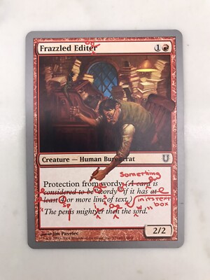 Frazzled Editer Editor MTG Magic the Gathering Card NM Near Mint Unhinged