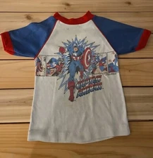1981 MARVEL COMICS GROUP CAPTAIN AMERICA SHIRT ALL PRO 5/6