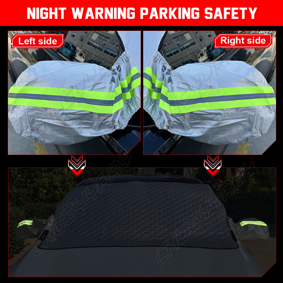 For GMC Windshield Snow Cover Frost Guard Ice Protector with Side Mirror Cover