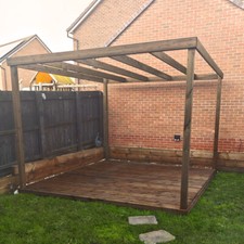 Outdoor Wooden Garden Pergola And Decking Kit - Box Design Garden Structure