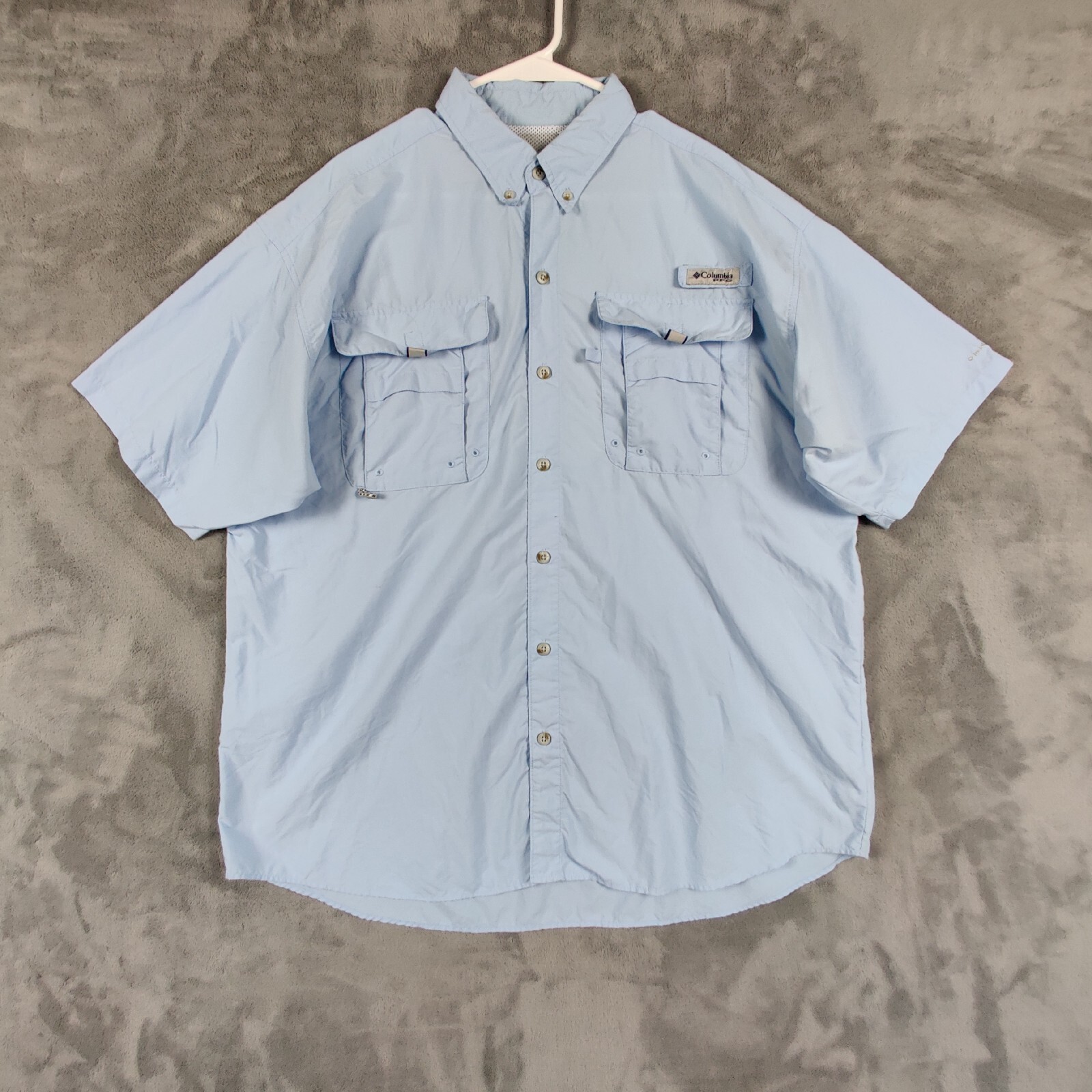 Columbia PFG Shirt Adult Large Blue Button Up Vented Fishing Outdoor