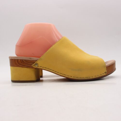 Dansko Maci Slide Sandal Women's Size EU 40 Yellow Leather Open Toe Block Heel