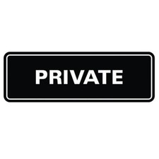 Private Door Wall Sign Black Medium Privacy Notice Office Home Durable