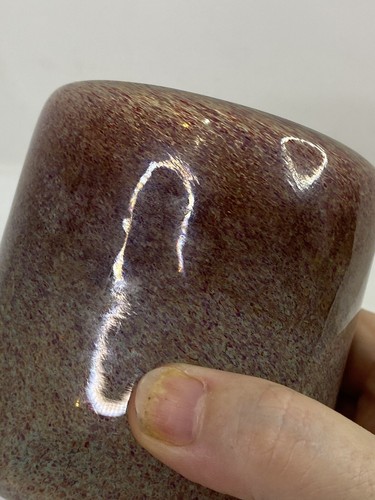 Mundgeblasen Künstler Signiert Gesprenkeltes Glas Windlicht Teelichthalter Rot Ombré - Bild 9 von 19