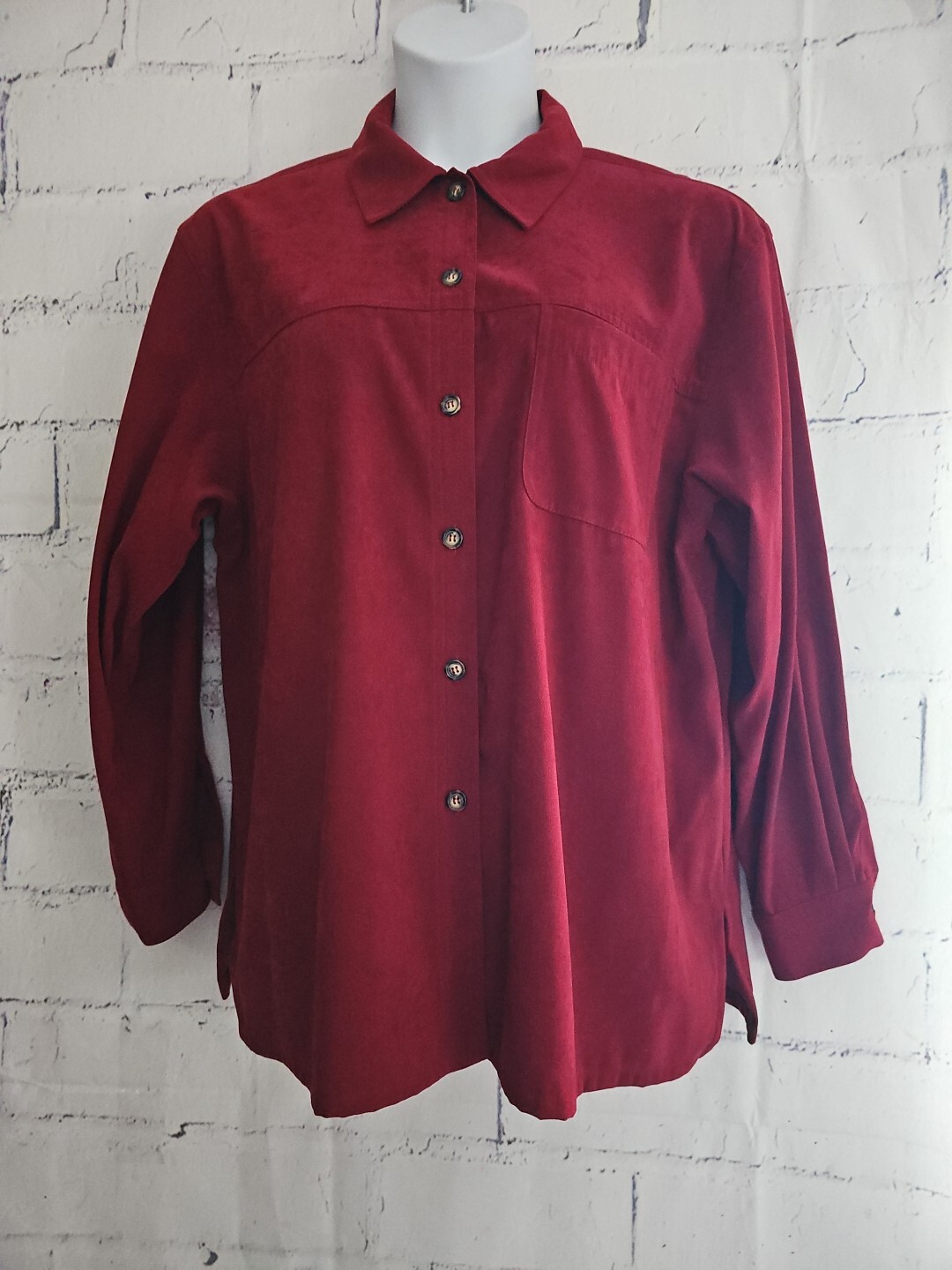 Talbots Button Shirt Shacket Jacket Red size Larg… - image 3