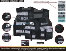 HiVis Black Tactical Security Vest, Enforcement, CCTV, Dog Handler, High Viz