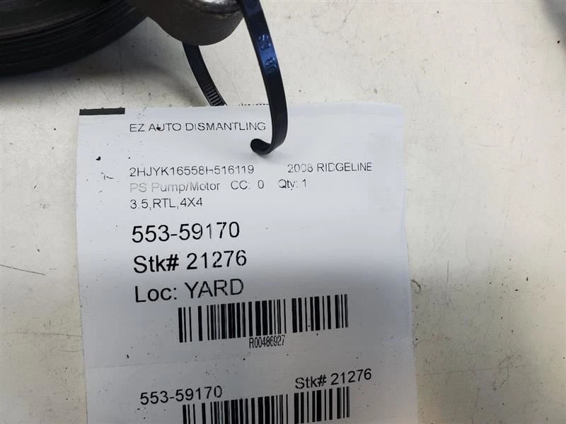 2006-2011, Honda Ridgeline, Power Steering Pump, 3.5, PN: 06561-RJE-505RM - Image 4 of 4