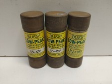 LOT OF 3 NEW OLD STOCK BUSSMANN LOW-PEAK 10A 600V CLASS J FUSES LPJ-10SP