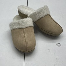 PowerStep Light Brown Fleece Lined Clog Slippers Women  s size 6