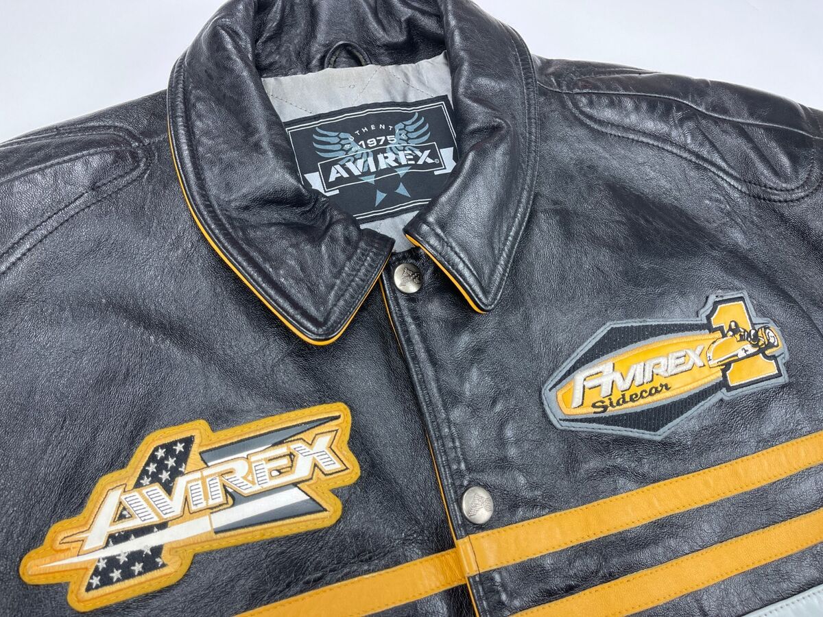 AVIREX leather jacket, 25th Racing, vintage varsity, 90s hip hop 1990s, size XXL | eBay AVIREX leather jacket, 25th Racing, vintage varsity, 90s hip hop 1990s, size XXL | eBay
