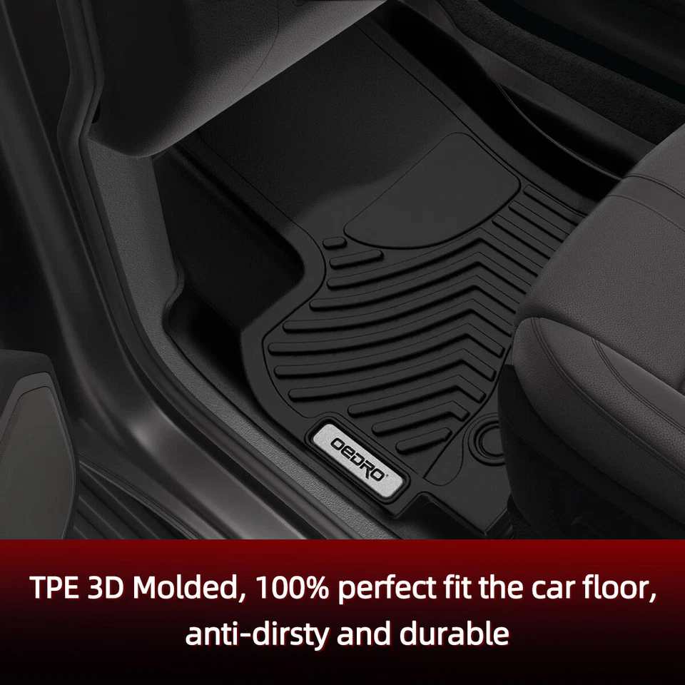 OEDRO Floor Mats Liners for 2014-2019 Toyota Corolla Sedan TPE All-Weather Black Foto 2 de 4