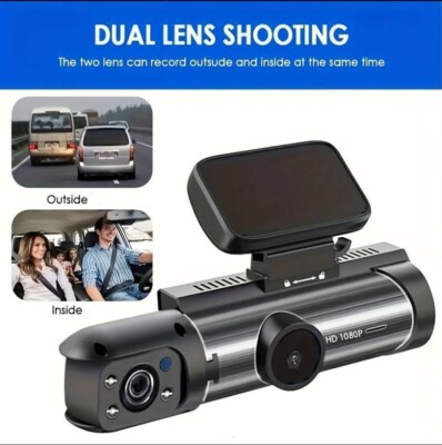 Dual Kamera Dashcam 1080P mit IR Nachtsicht, Loop Aufnahme, Auto Kollision