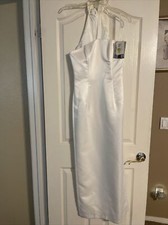 Jessica McClintock Gunne Sax White Satin Formal Prom Evening Dress Size 5/6