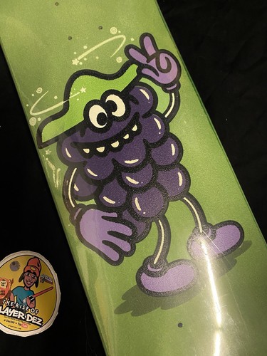 RARE Goofy Grape FLOCKED Sean Cliver Strangelove Skateboard Deck Todd Bratrud - Picture 5 of 9