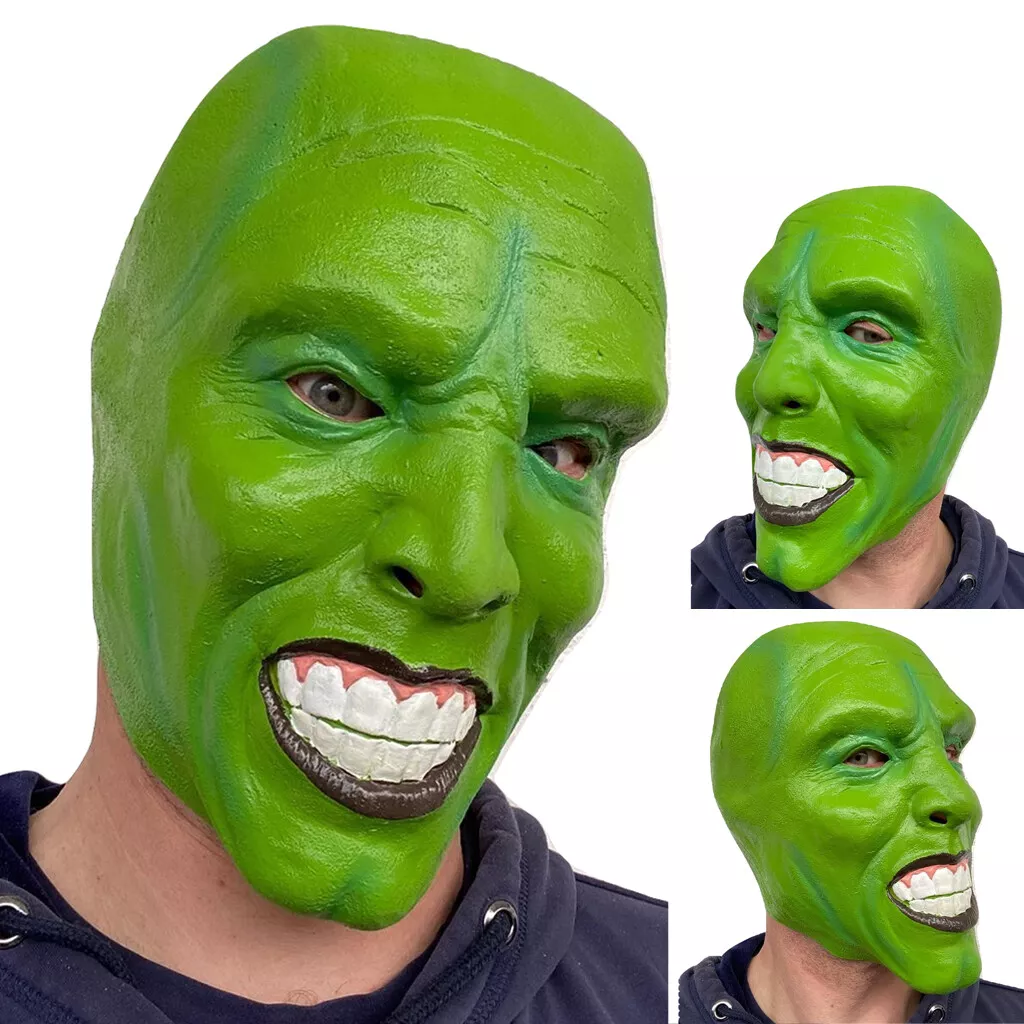 The mask' Green Latex Mask Jim Carrey Movie Fancy Dress Loki Halloween  Accessor