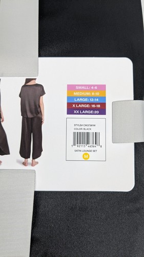 NUEVO BB Dakota Para Mujer Satén 2 Piezas Conjunto de Salón Talla Mediana Negro Rojo Pijama - Imagen 4 de 6