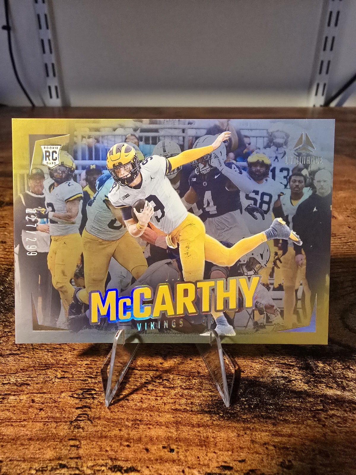 2024 J.J. McCarthy Panini Luminance Gold /299 Horizontal (RC)