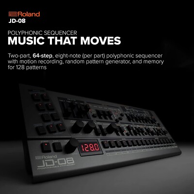 Roland JD-08 Boutique Sound Module Synthesizer Black