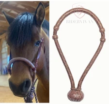 40 Plaits Bosal, Chestnut Chery Rawhide Bosal, 11-inch High Quality Bosal.