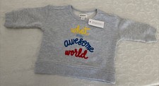 NWT Gymboree Baby infant Awesome world sweatshirt Size 3-6 Months