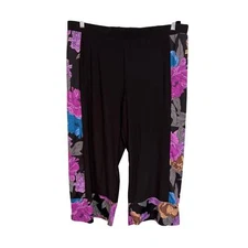 Antthony Capri Leggings Women P1X Black Floral High Rise Activewear Gym Yoga