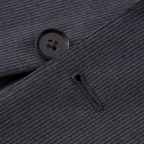 Isaia Medium Gray Striped Super 130s Wool Suit Slim US 50 R (fits 48) Eu 60 NWT - Picture 6 of 12