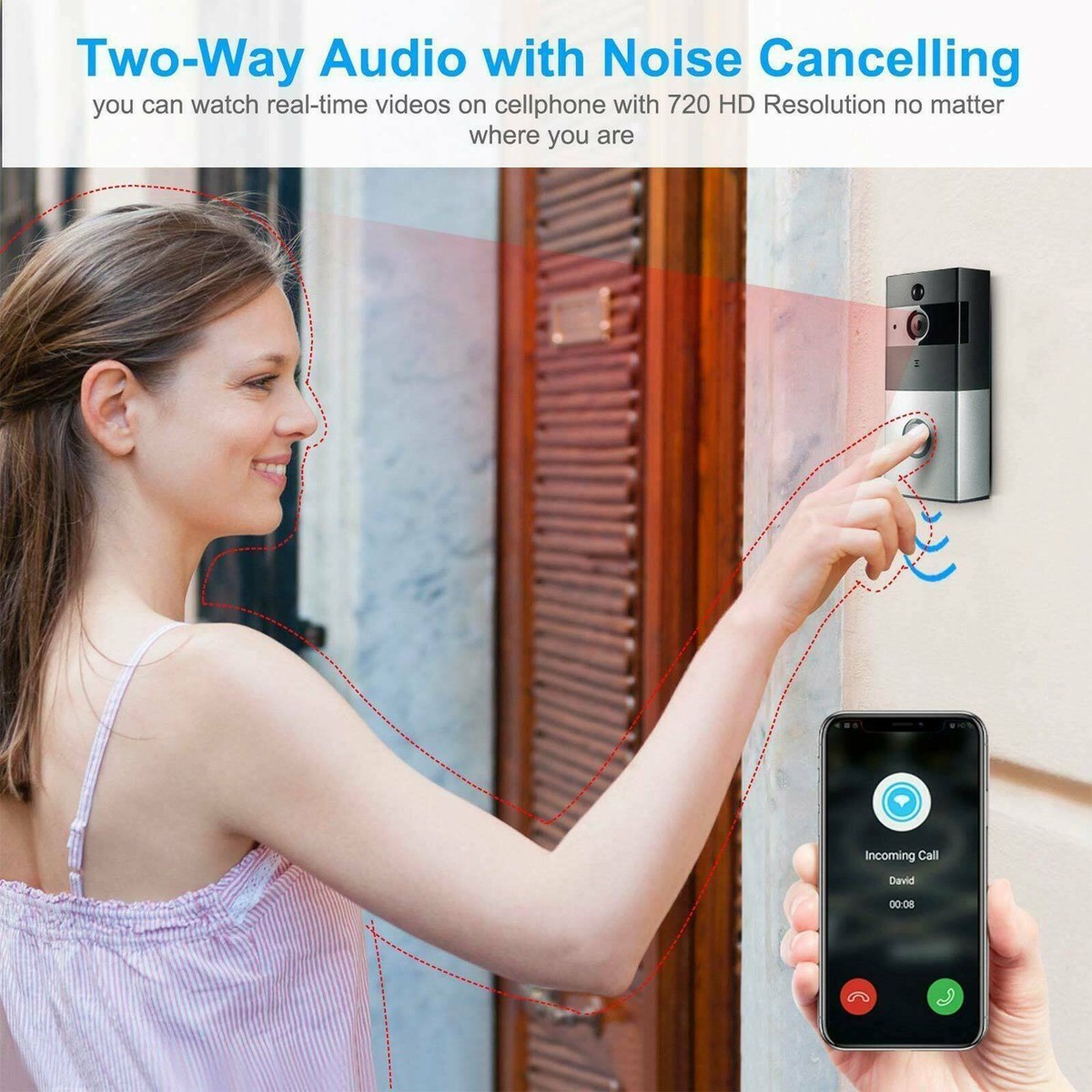 Ring & Video Doorbell WITH Camera Wireless WiFi Security Phone Bell 720PHD  