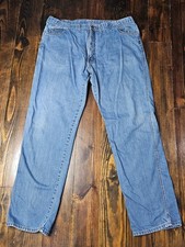 INDURA Men's Vintage Light Wash Denim FR Work Pants 44x36 Relaxed Fit
