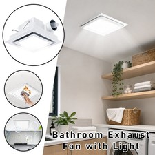 188CFM Bathroom Exhaust Fan w/Light 6500K LED Ceiling Mount 4" Duct 1.5 Sone
