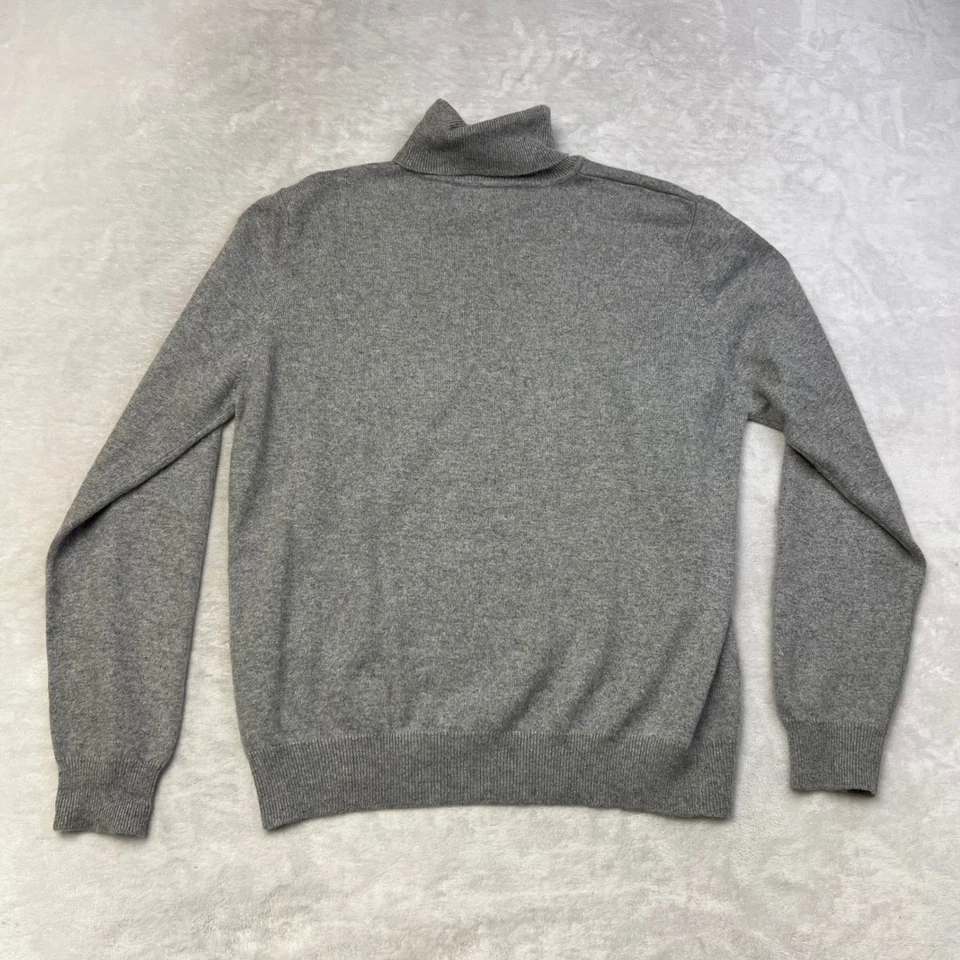 Suéter de cuello alto de cachemir Country Shop para mujer grande gris manga larga Foto 4 de 4