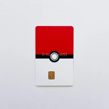 Poké Ball Credit Card Skin – Premium Vinyl Sticker for Pokémon Fans Small Chip