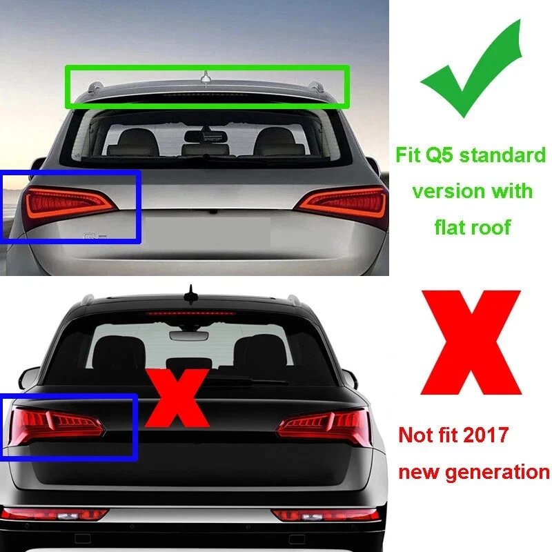 For AUDI Q5 8R MK1 Standard Rear Window Spoiler Roof Wing Gloss Black 2009-2017 - Изображение 3 из 4