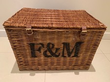 Large XL Fortnum and Mason F&M Picnic Hamper Wicker Basket Storage Table