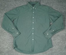 J Crew Oxford Shirt Mens Large Green Slim Fit Button Down Long Sleeve Pocket