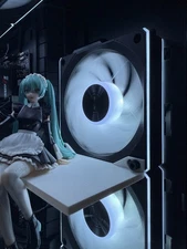 Full 120mm PC Fan Figurine Shelf – 3D Printed Gaming Figure Stand – PC Fan Cover