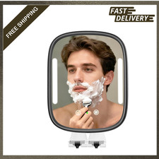 Shower Mirror for Shaving with LED Light Fogless Rechargeable Wall Mount Men