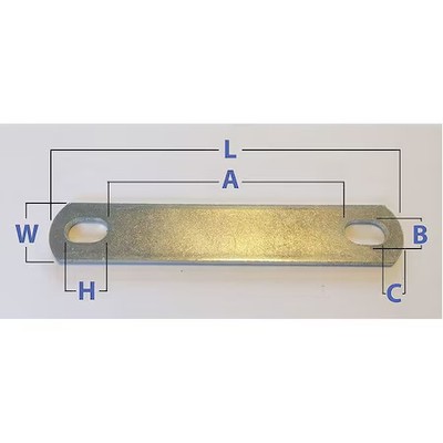 U-Bolt Plate, Lcs, Zinc Plated, Pk10,  U17253.037.0137